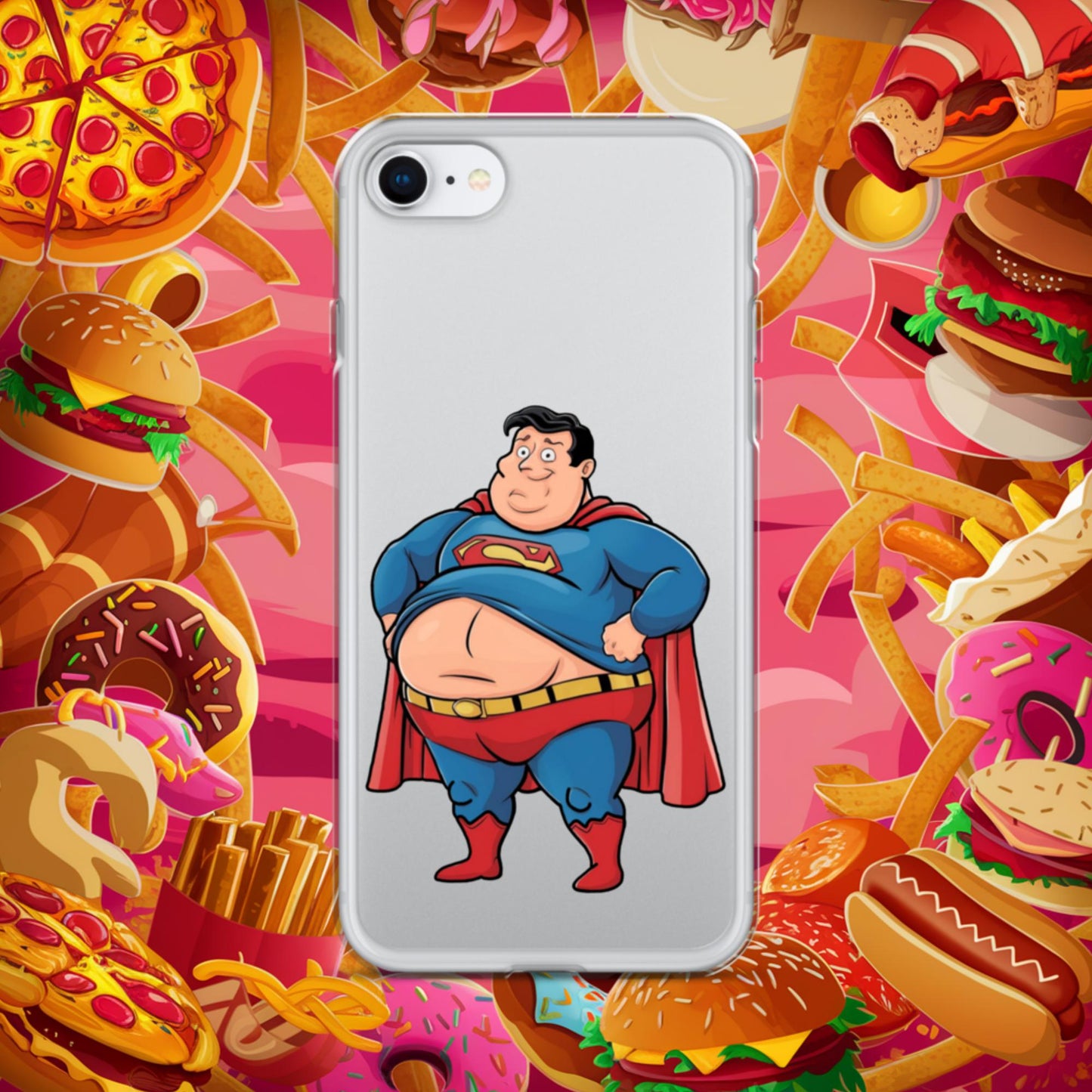 Fat Superhero Funny Inaction Hero Clear Case for iPhone iPhone SE Mobile Phone Cases Movies Superheroes Superman Next Cult Brand