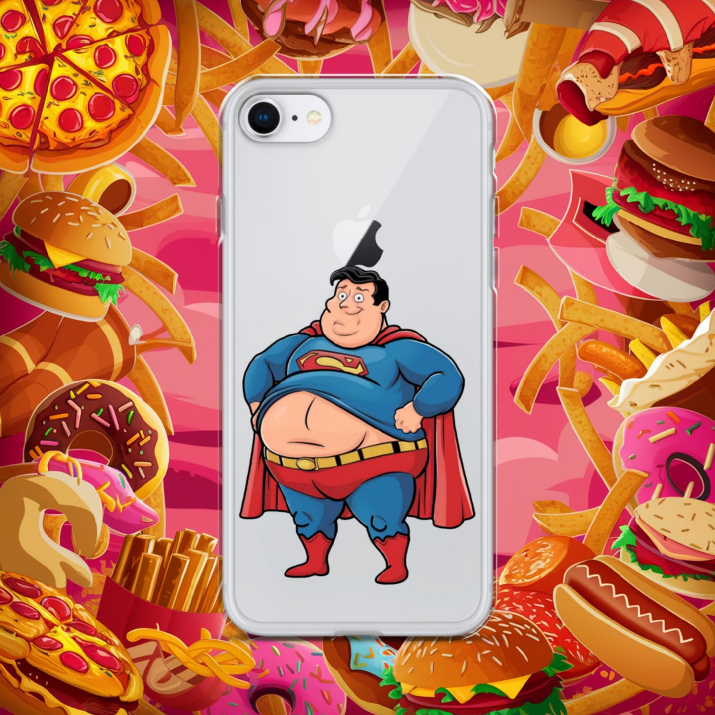 Fat Superhero Funny Inaction Hero Clear Case for iPhone iPhone 7 8 Mobile Phone Cases Movies Superheroes Superman Next Cult Brand