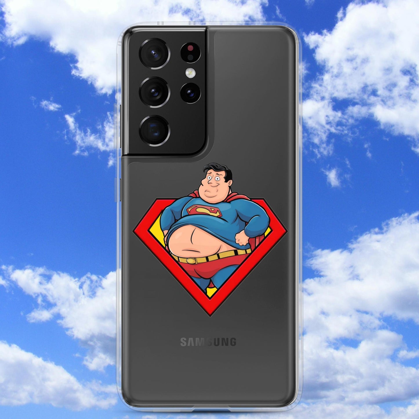 Fat Superman Funny Superhero Clear Case for Samsung Samsung Galaxy S21 Ultra Mobile Phone Cases Movies Superheroes Superman Next Cult Brand