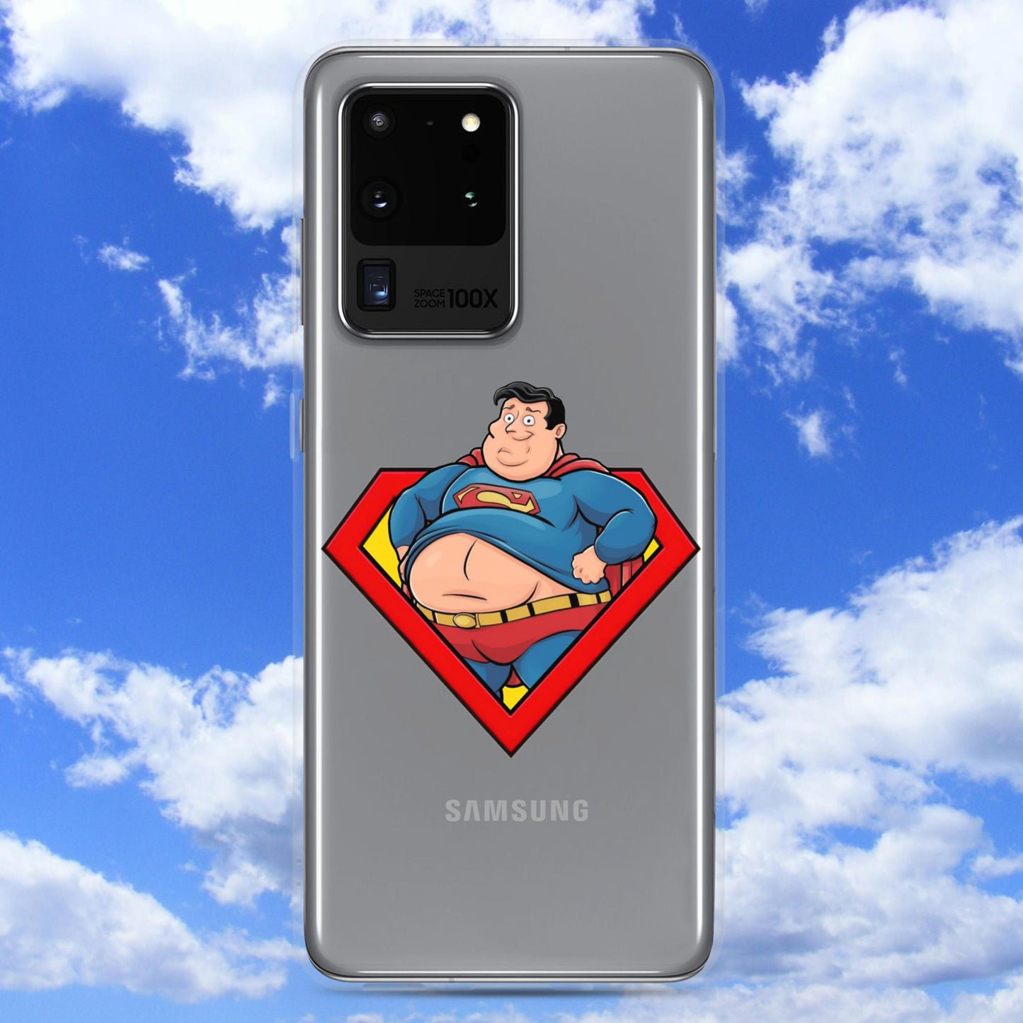 Fat Superman Funny Superhero Clear Case for Samsung Samsung Galaxy S20 Ultra Mobile Phone Cases Movies Superheroes Superman Next Cult Brand