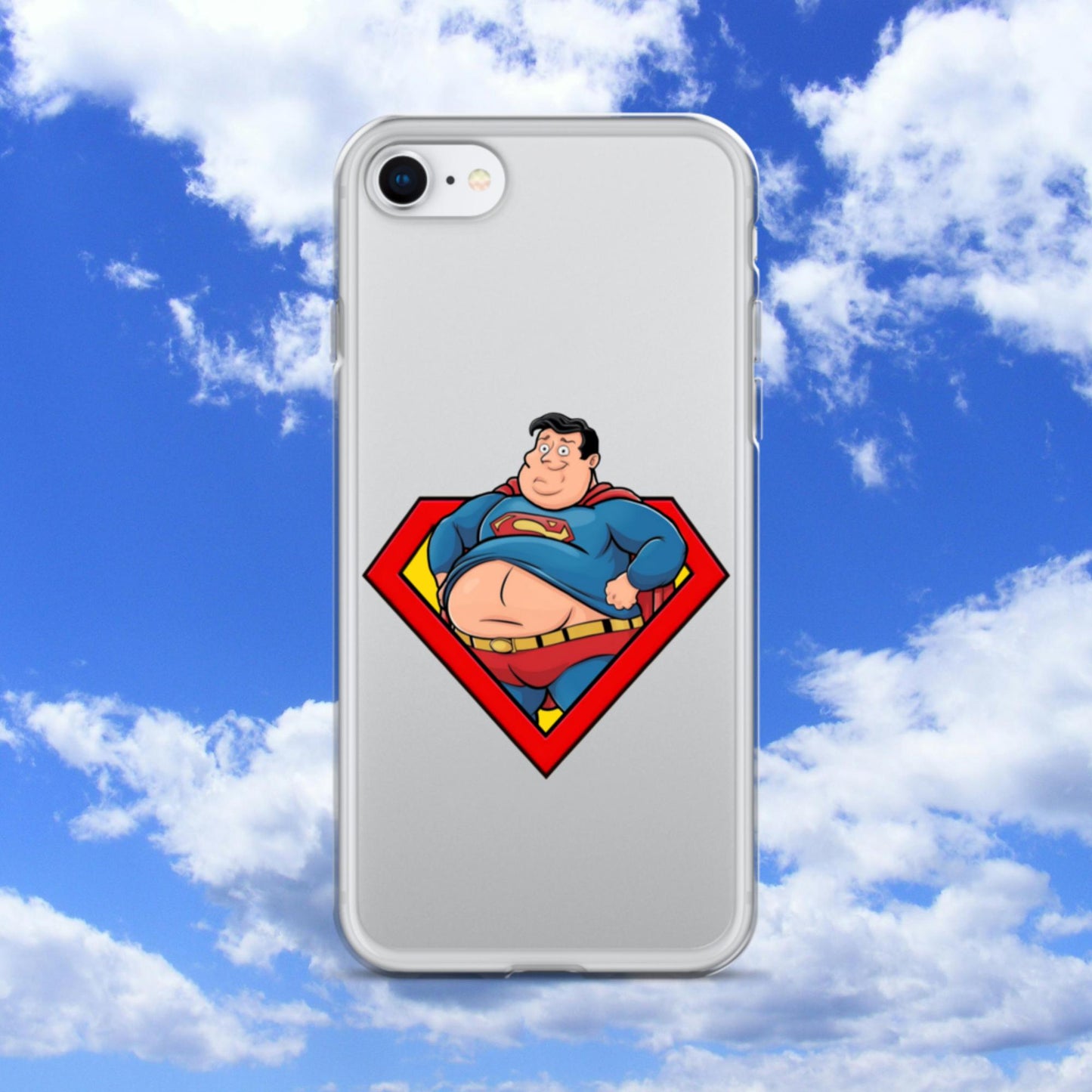 Fat Superman Funny Superhero Clear Case for iPhone iPhone SE Mobile Phone Cases Movies Superheroes Superman Next Cult Brand