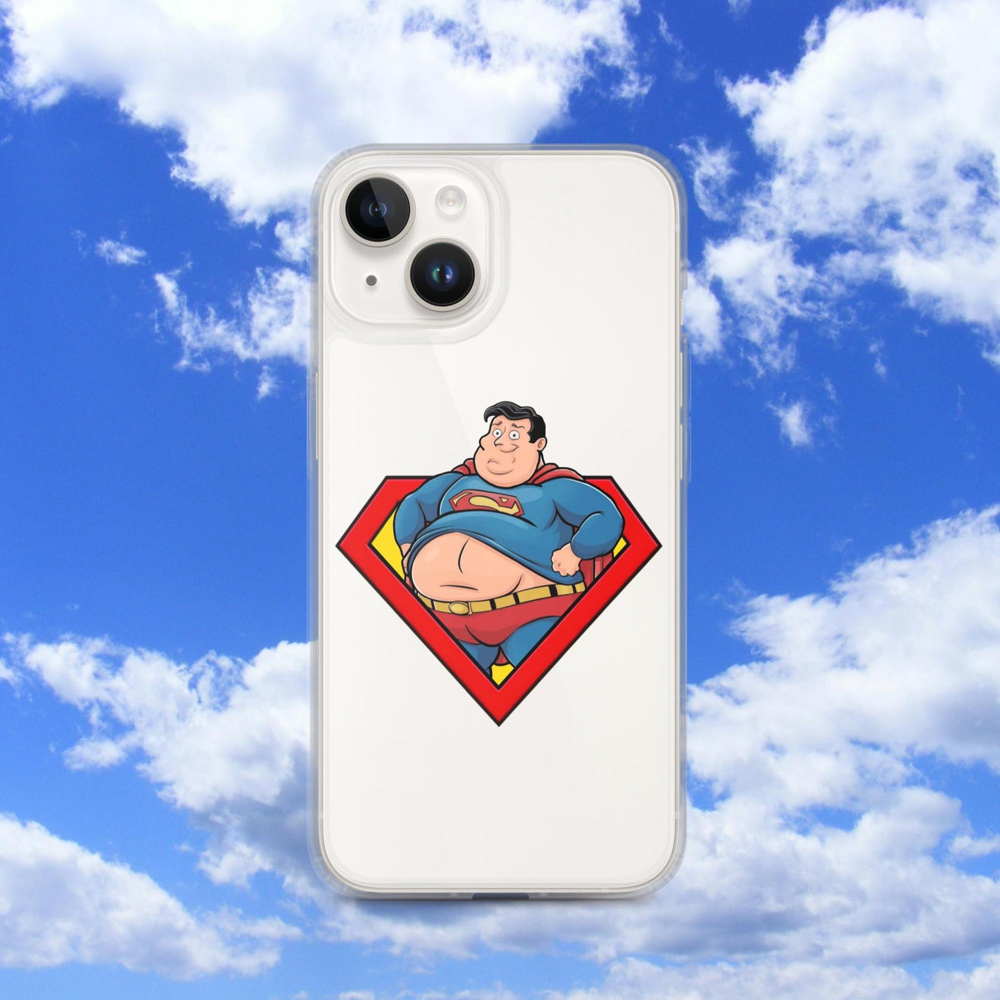 Fat Superman Funny Superhero Clear Case for iPhone iPhone 14 Mobile Phone Cases Movies Superheroes Superman Next Cult Brand