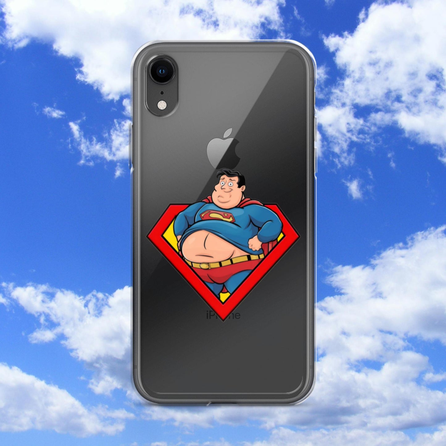 Fat Superman Funny Superhero Clear Case for iPhone iPhone XR Mobile Phone Cases Movies Superheroes Superman Next Cult Brand