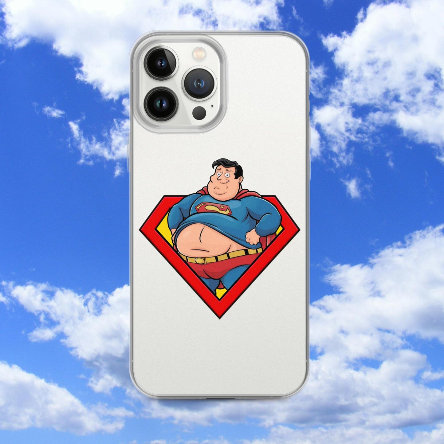 Fat Superman Funny Superhero Clear Case for iPhone iPhone 13 Pro Max Mobile Phone Cases Movies Superheroes Superman Next Cult Brand