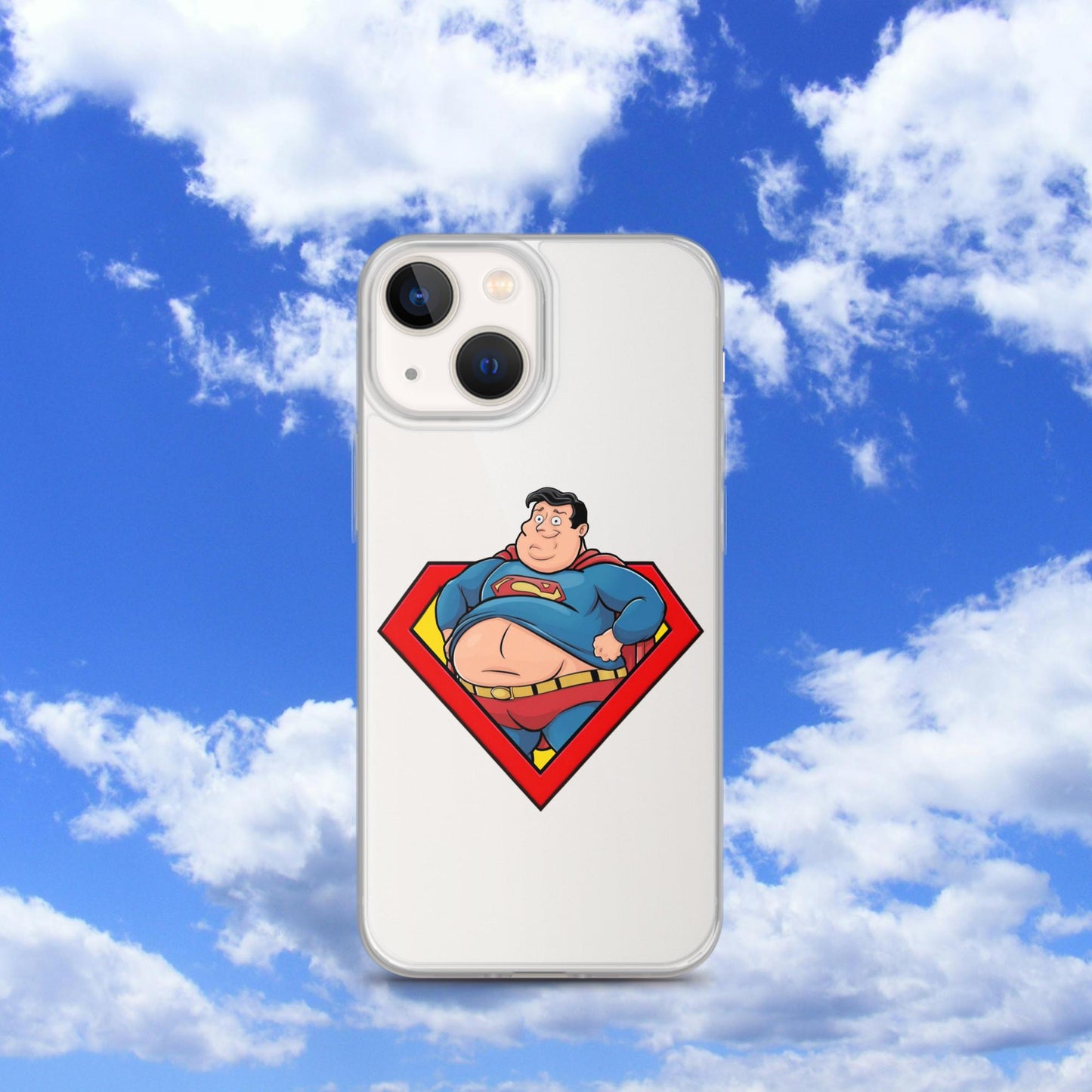 Fat Superman Funny Superhero Clear Case for iPhone iPhone 13 mini Mobile Phone Cases Movies Superheroes Superman Next Cult Brand
