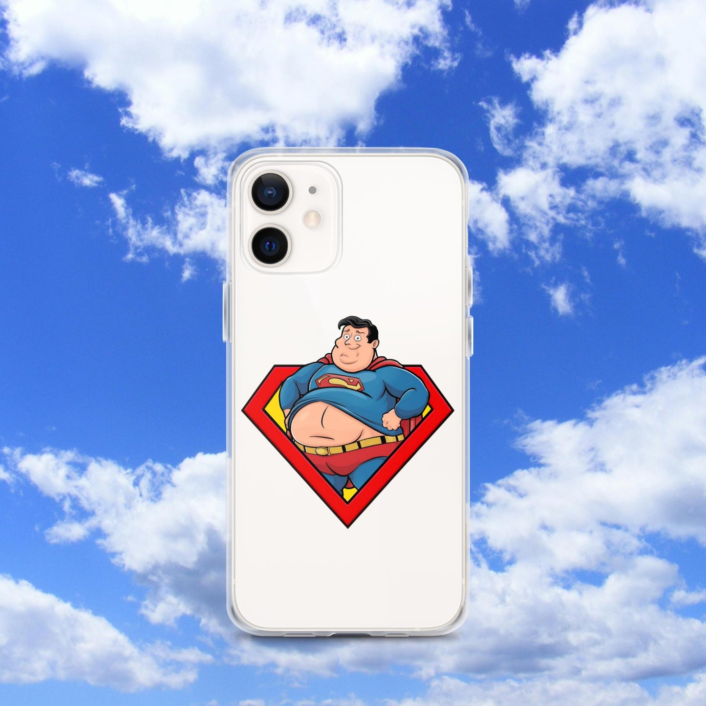 Fat Superman Funny Superhero Clear Case for iPhone iPhone 12 mini Mobile Phone Cases Movies Superheroes Superman Next Cult Brand