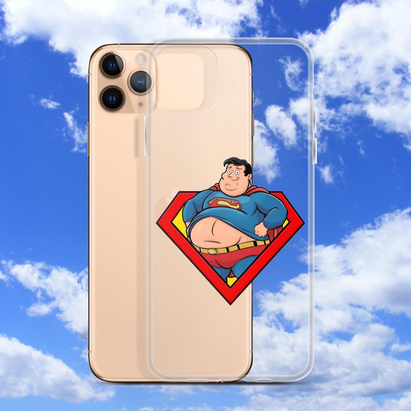 Fat Superman Funny Superhero Clear Case for iPhone iPhone 11 Pro Max Mobile Phone Cases Movies Superheroes Superman Next Cult Brand