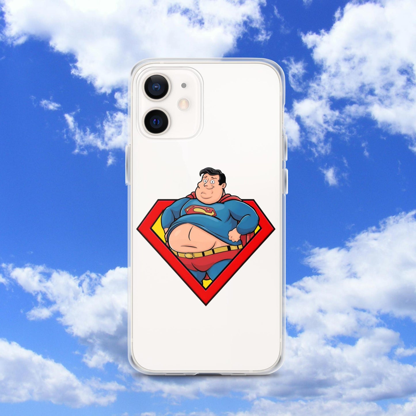 Fat Superman Funny Superhero Clear Case for iPhone iPhone 12 Mobile Phone Cases Movies Superheroes Superman Next Cult Brand