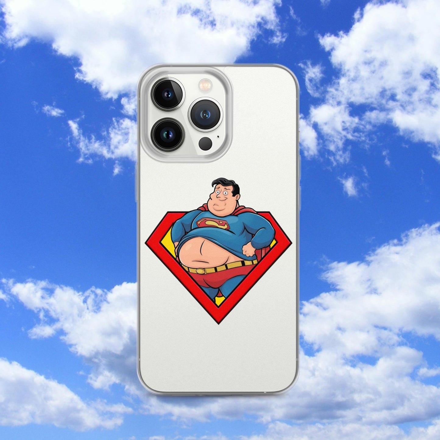Fat Superman Funny Superhero Clear Case for iPhone iPhone 13 Pro Mobile Phone Cases Movies Superheroes Superman Next Cult Brand