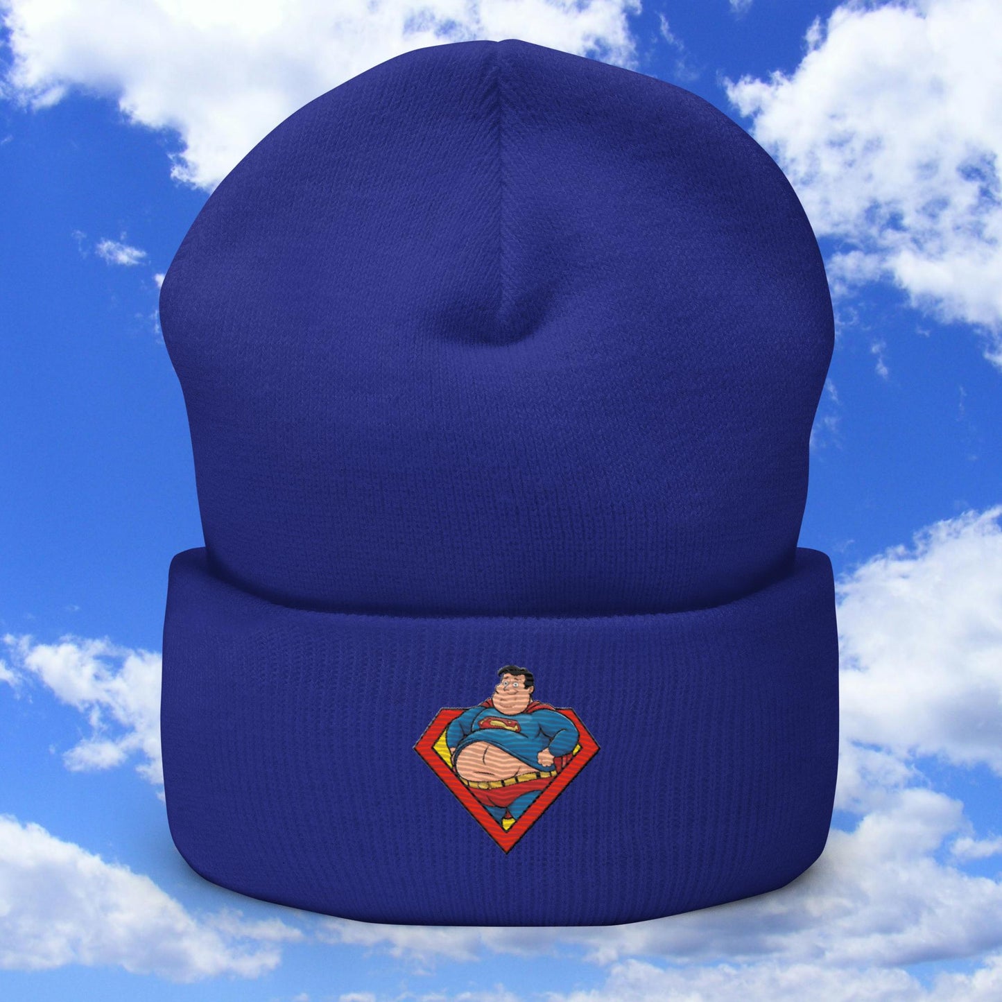 Fat Superman Funny Superhero Cuffed Beanie Royal Hats Movies Superheroes Superman Next Cult Brand