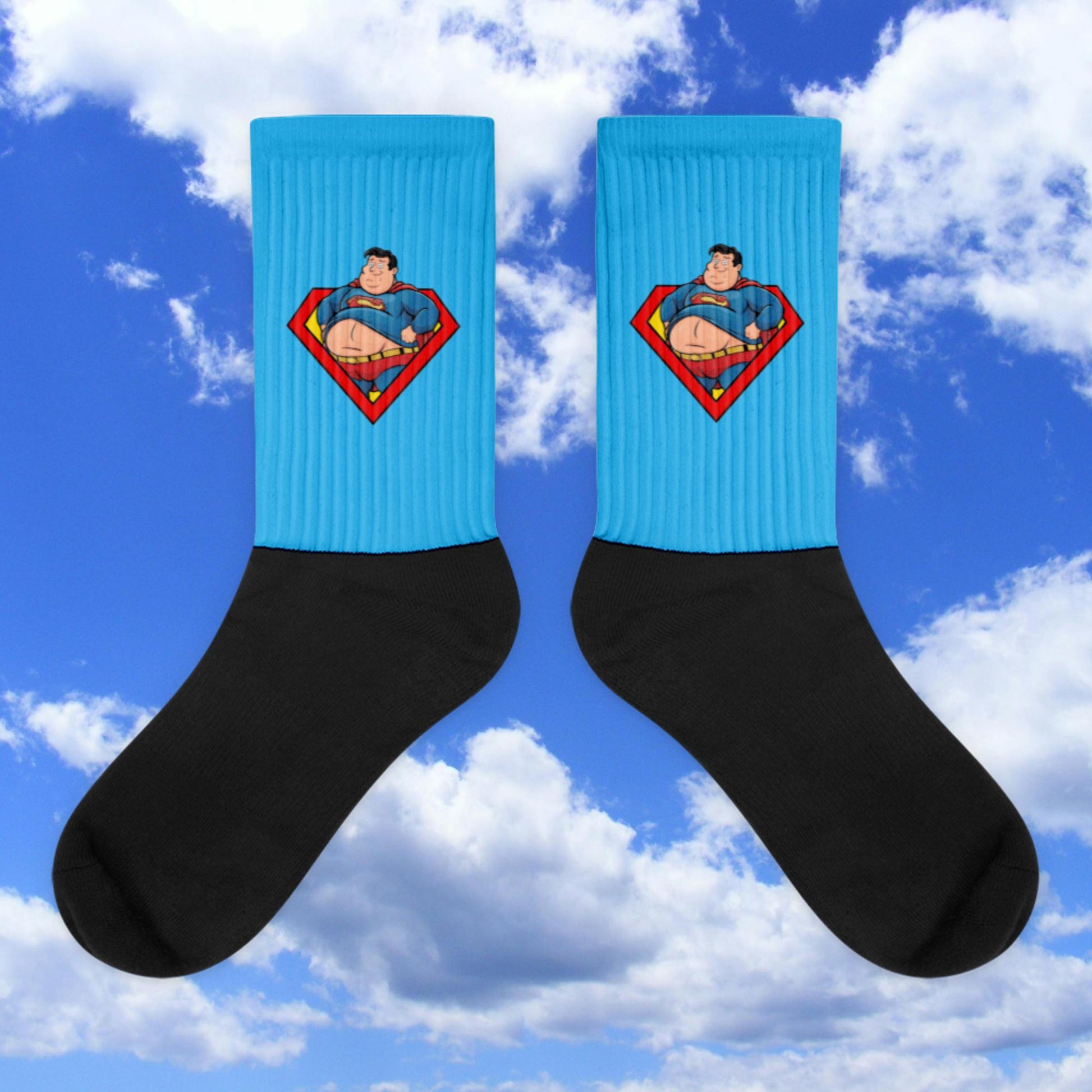 Fat Superman Funny Superhero Socks XL Justice League Movies Superheroes Superman Next Cult Brand