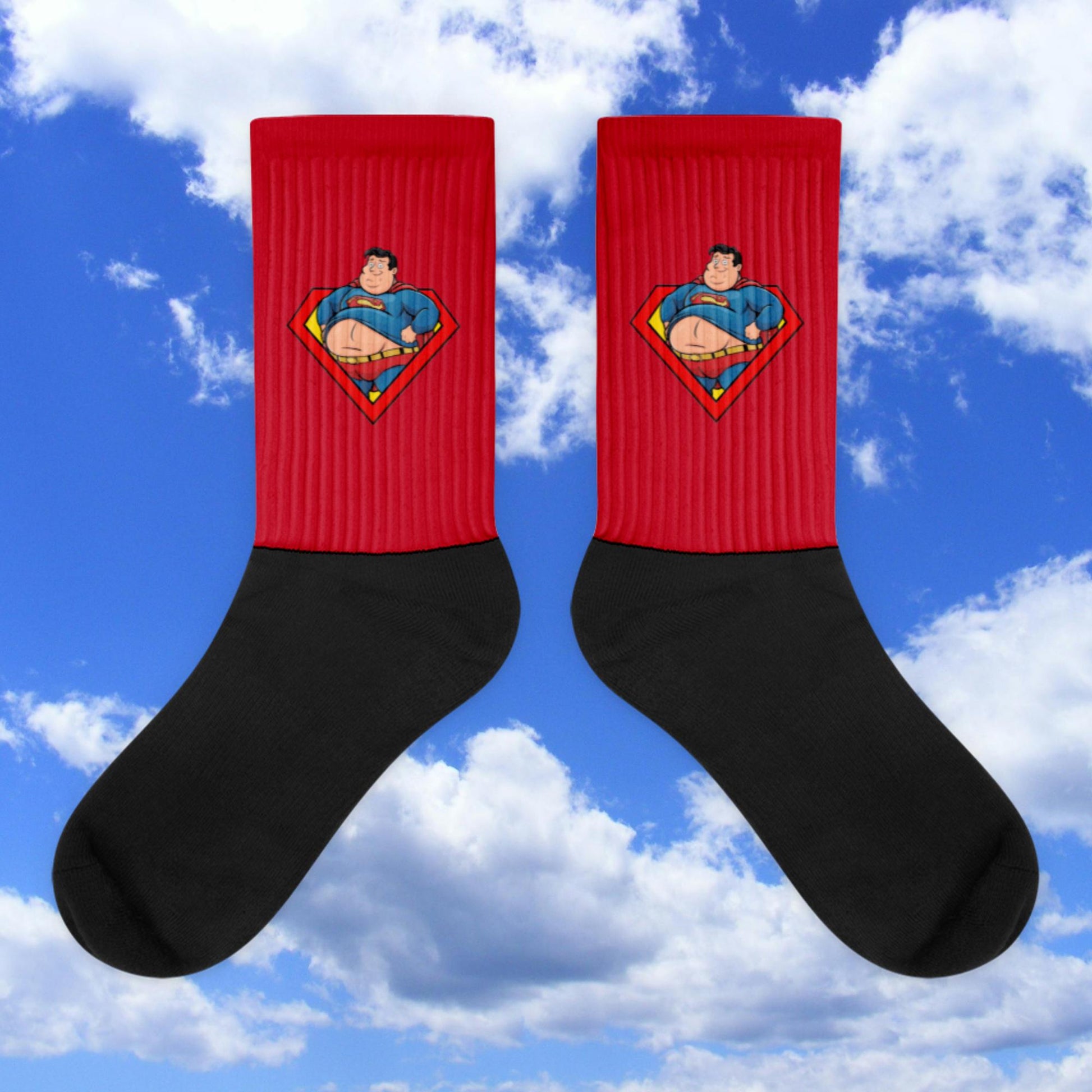 Fat Superman Funny Superhero Socks XL Justice League Movies Superheroes Superman Next Cult Brand