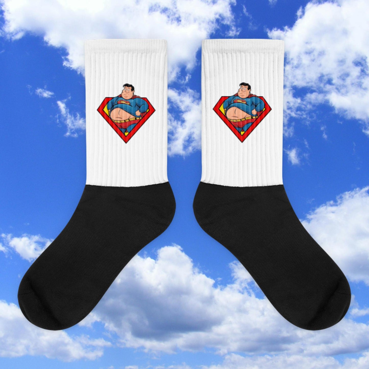 Fat Superman Funny Superhero Socks XL Justice League Movies Superheroes Superman Next Cult Brand