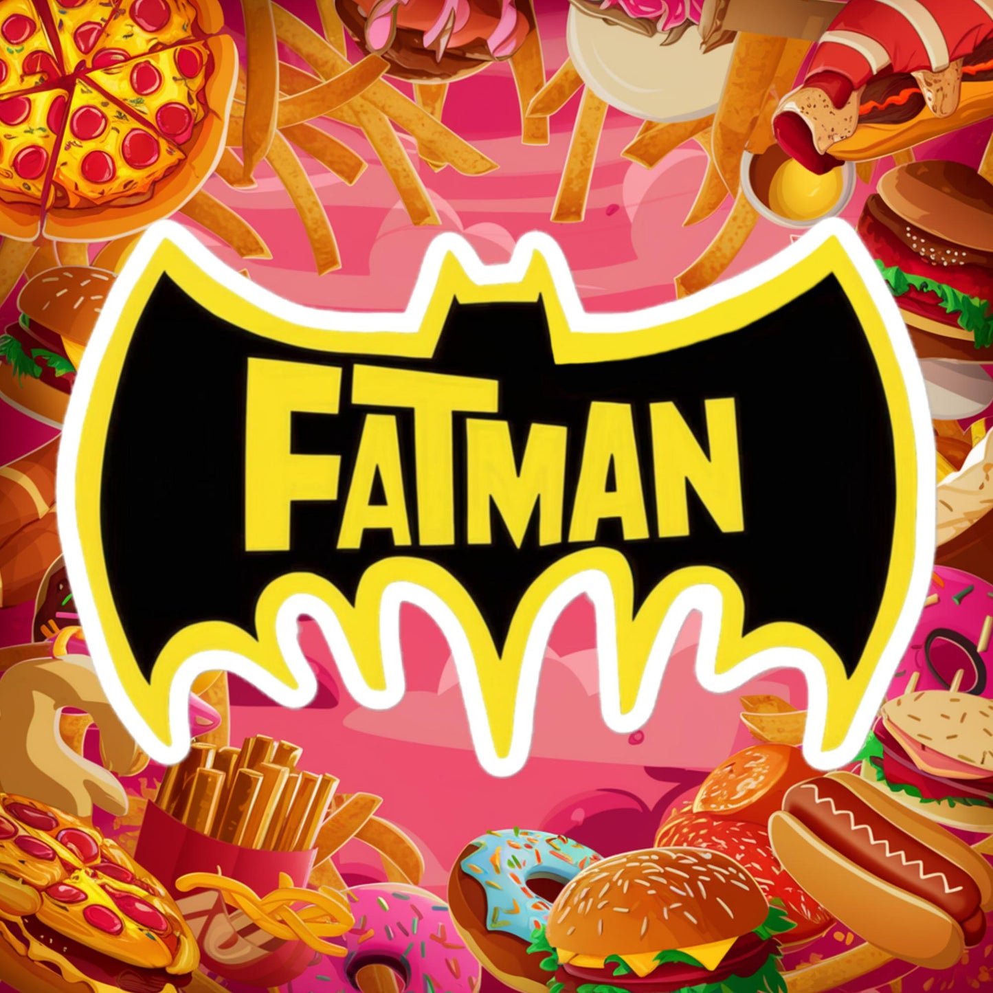 FatMan Funny Fat Superhero Bubble-free stickers 5.5″×5.5″ Stickers Batman Movies Superheroes Next Cult Brand