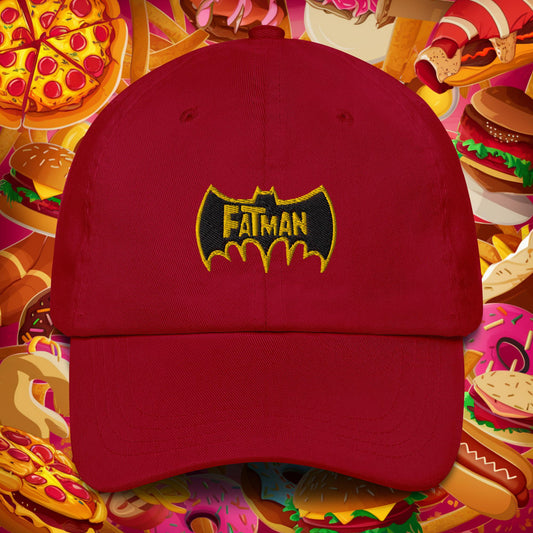FatMan Funny Fat Superhero Dad hat Cranberry Hats Batman Justice League Movies Superheroes Next Cult Brand