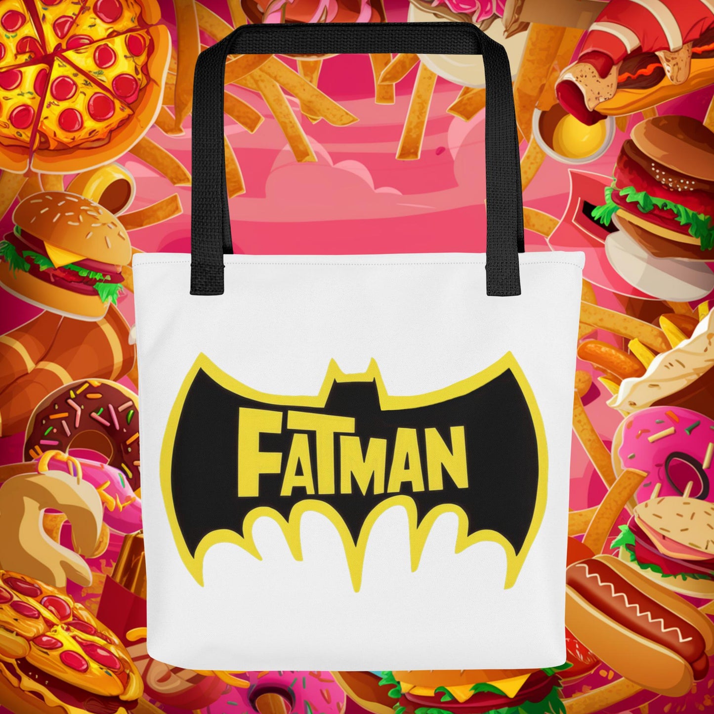 FatMan Funny Fat Superhero Tote bag Default Title Bags Batman Justice League Movies Superheroes Next Cult Brand