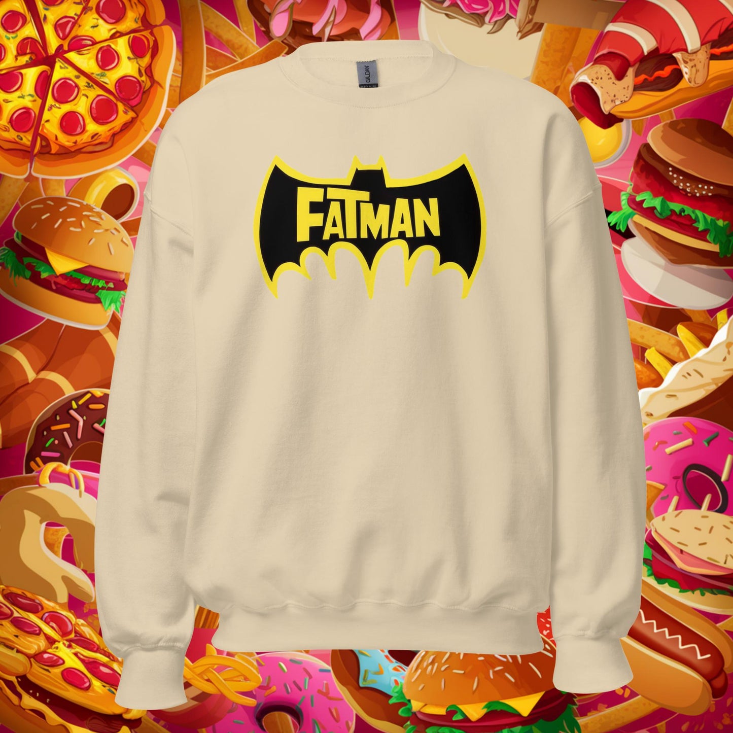 FatMan Funny Fat Superhero Unisex Sweatshirt Sand Sweatshirts Batman Justice League Movies Superheroes Next Cult Brand