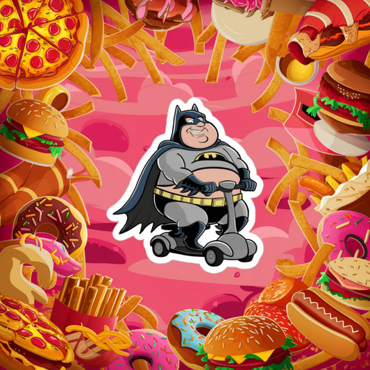 Fatman Fat Superhero Funny Bubble-free stickers 3″×3″ Stickers Batman Justice League Movies Superheroes Next Cult Brand