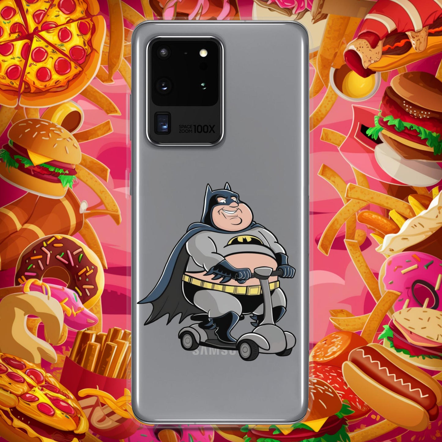 Fatman Fat Superhero Funny Clear Case for Samsung Samsung Galaxy S20 Ultra Mobile Phone Cases Batman Movies Superheroes Next Cult Brand