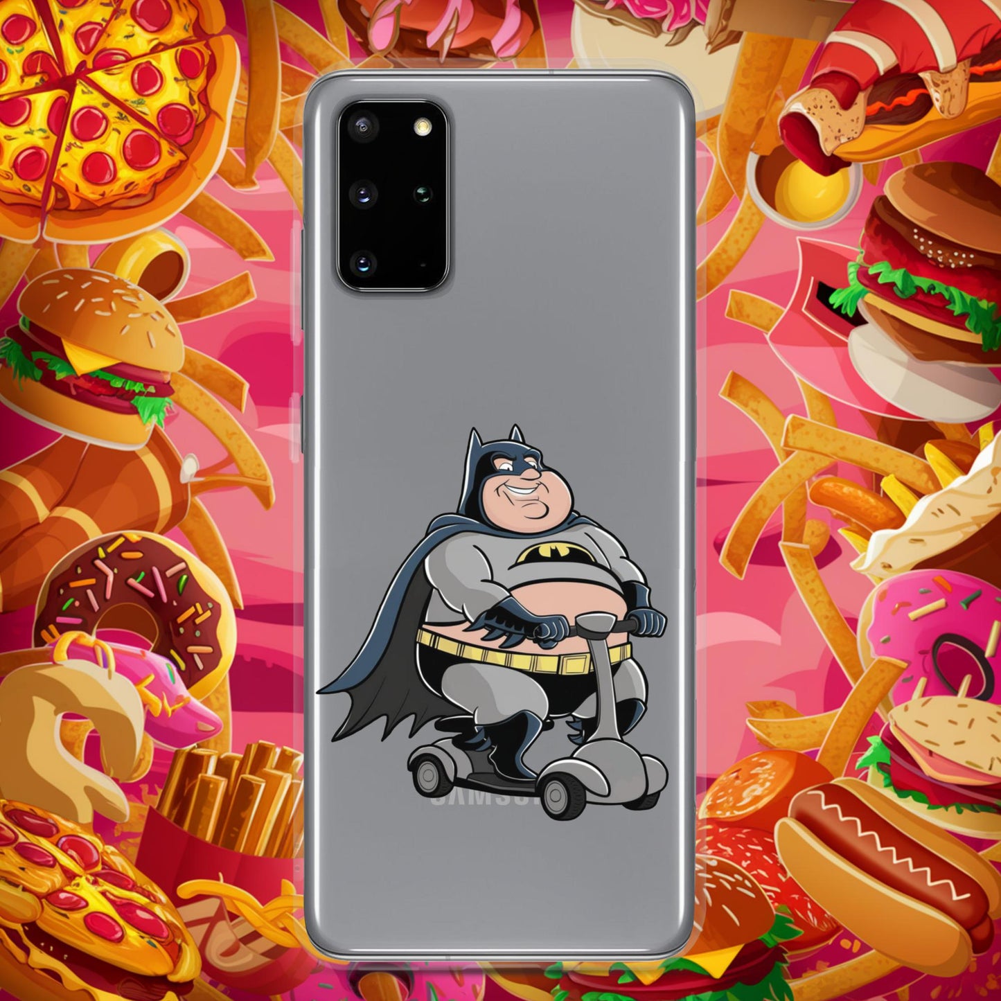 Fatman Fat Superhero Funny Clear Case for Samsung Samsung Galaxy S20 Plus Mobile Phone Cases Batman Movies Superheroes Next Cult Brand