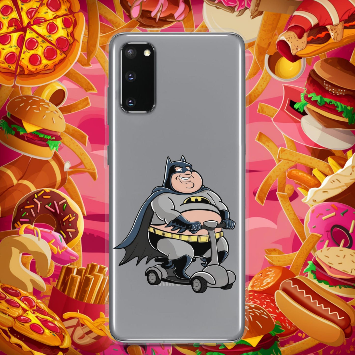 Fatman Fat Superhero Funny Clear Case for Samsung Samsung Galaxy S20 Mobile Phone Cases Batman Movies Superheroes Next Cult Brand