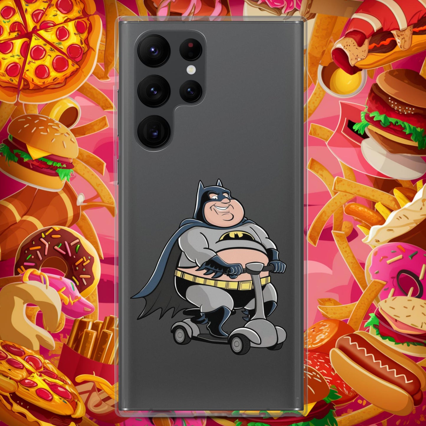 Fatman Fat Superhero Funny Clear Case for Samsung Samsung Galaxy S22 Ultra Mobile Phone Cases Batman Movies Superheroes Next Cult Brand