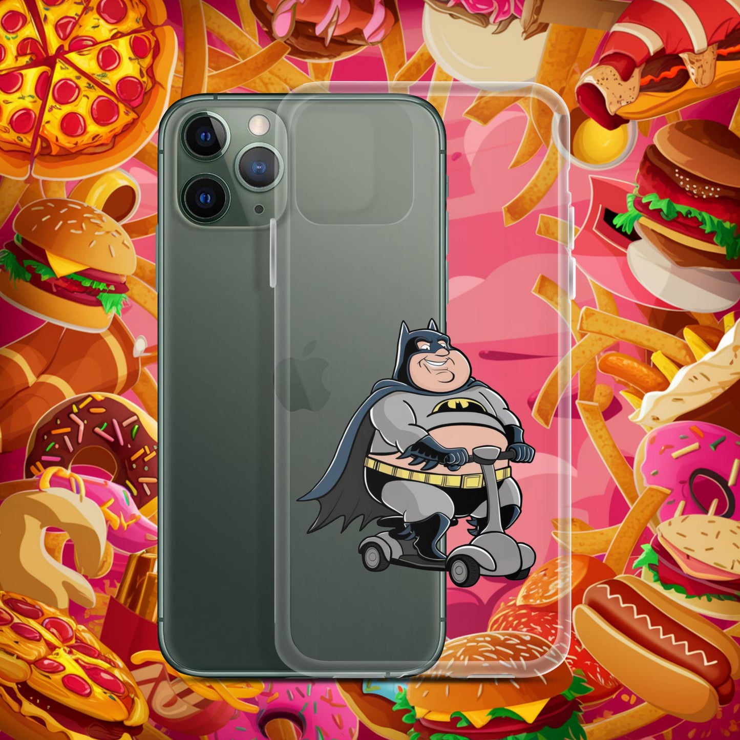 Fatman Fat Superhero Funny Clear Case for iPhone iPhone 11 Pro Mobile Phone Cases Batman Movies Superheroes Next Cult Brand