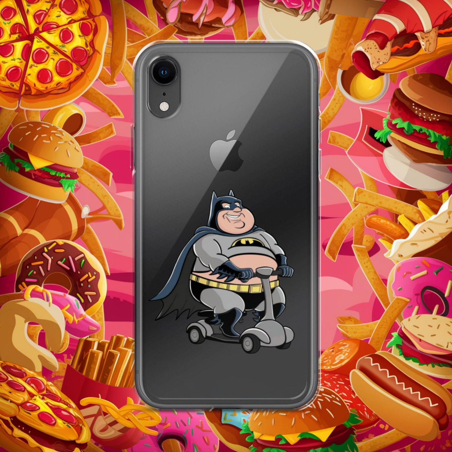 Fatman Fat Superhero Funny Clear Case for iPhone iPhone XR Mobile Phone Cases Batman Movies Superheroes Next Cult Brand