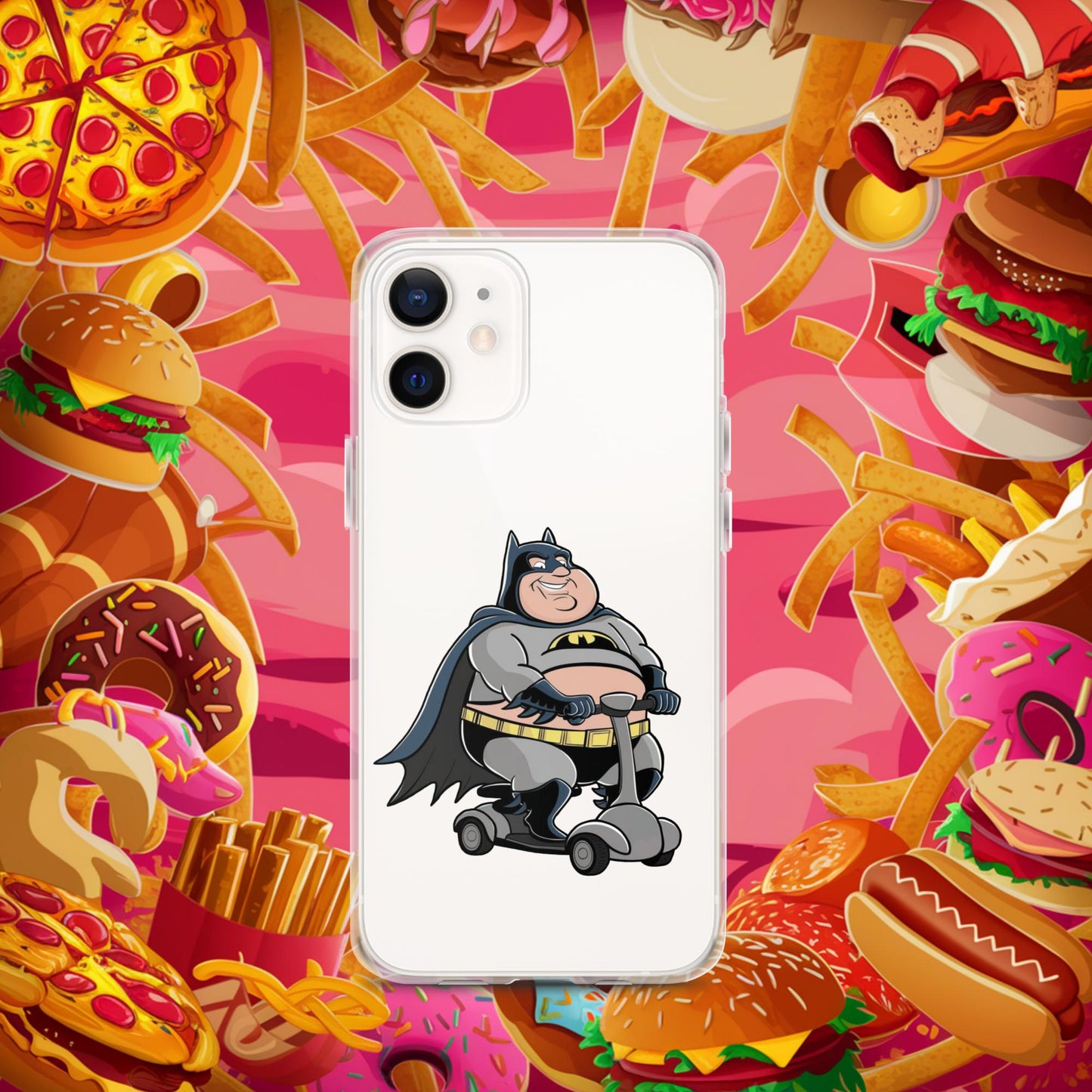 Fatman Fat Superhero Funny Clear Case for iPhone iPhone 12 mini Mobile Phone Cases Batman Movies Superheroes Next Cult Brand