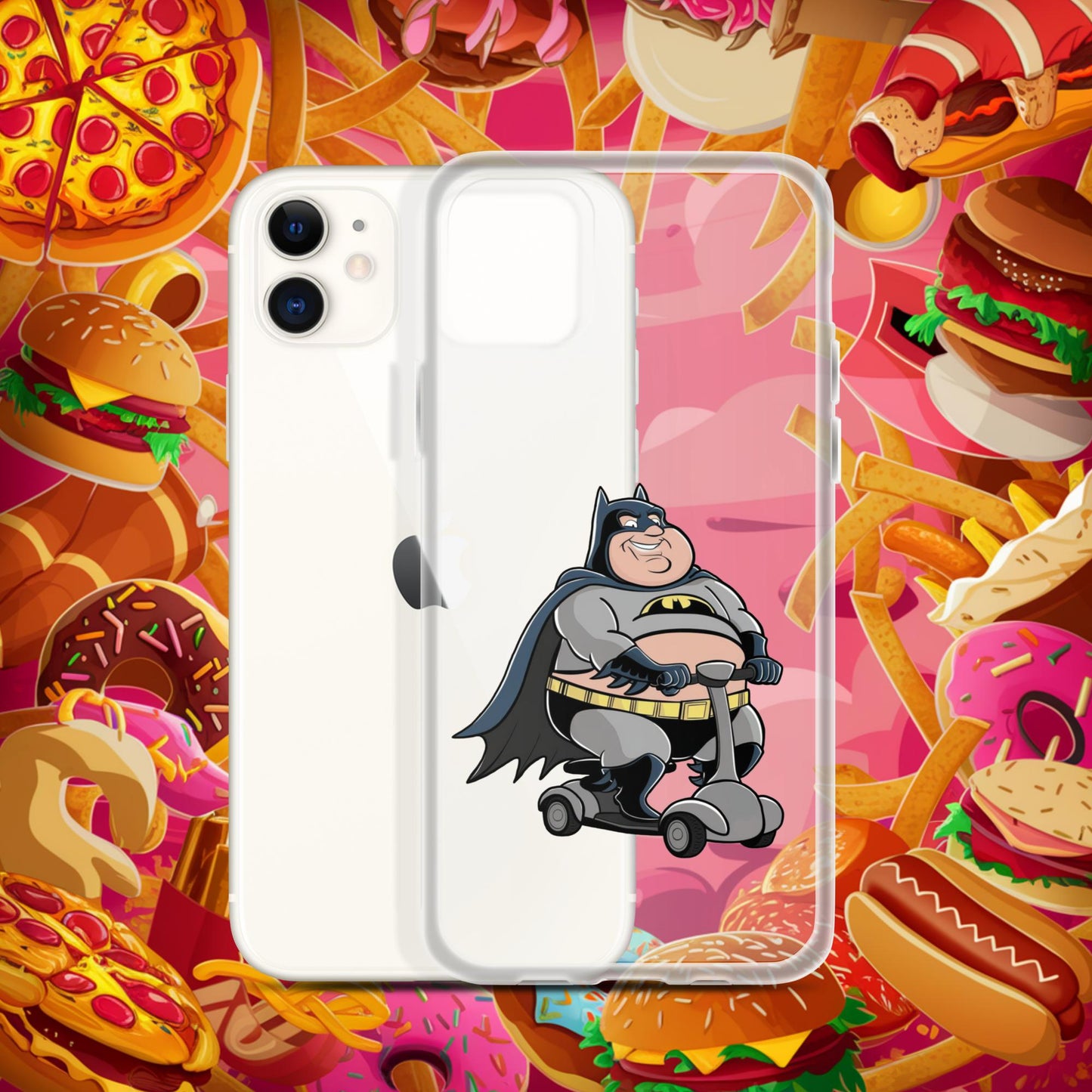 Fatman Fat Superhero Funny Clear Case for iPhone iPhone 11 Mobile Phone Cases Batman Movies Superheroes Next Cult Brand