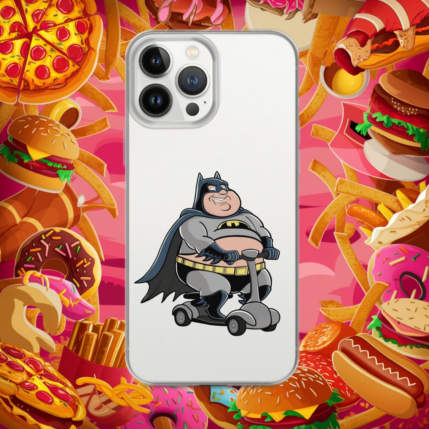 Fatman Fat Superhero Funny Clear Case for iPhone iPhone 13 Pro Max Mobile Phone Cases Batman Movies Superheroes Next Cult Brand