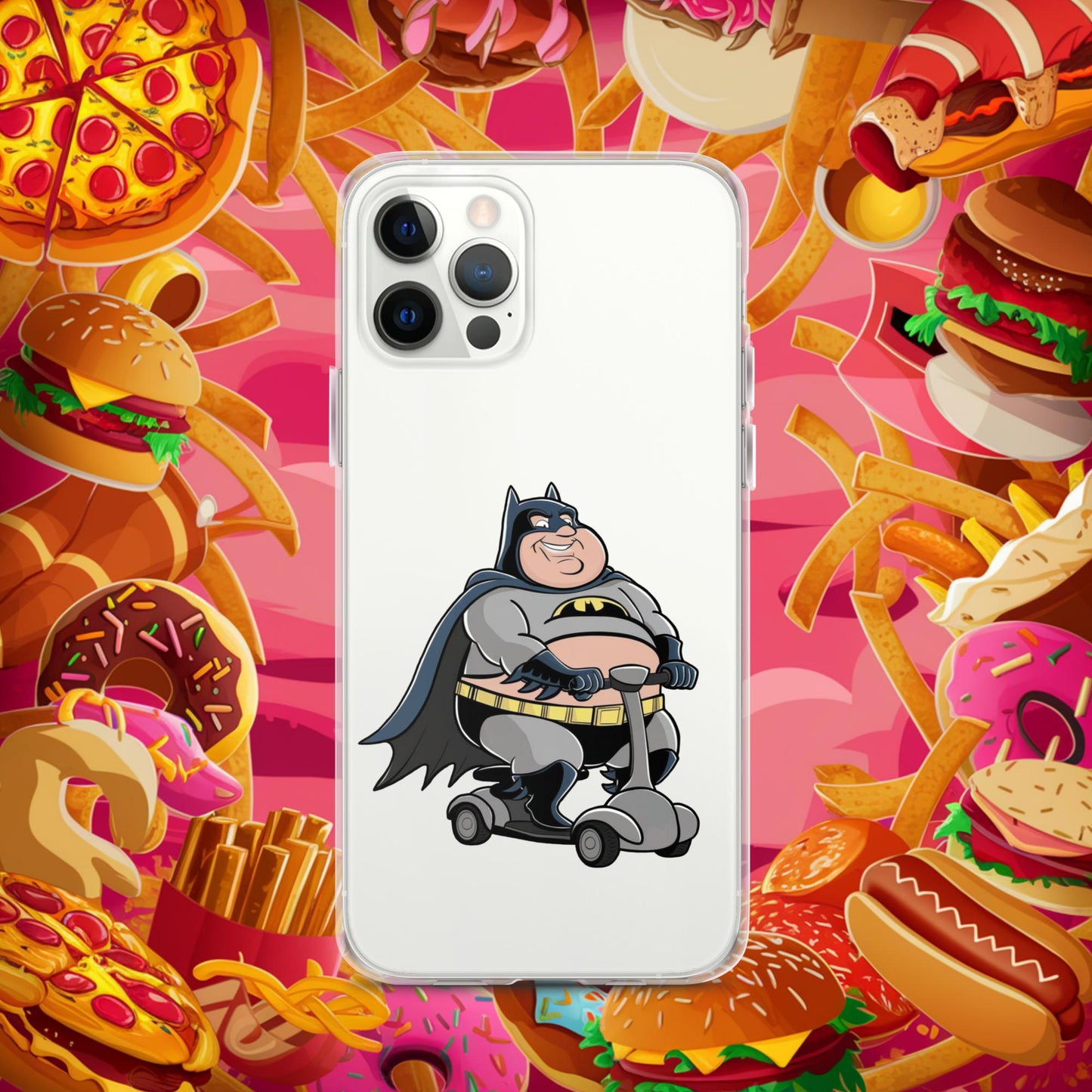 Fatman Fat Superhero Funny Clear Case for iPhone iPhone 12 Pro Mobile Phone Cases Batman Movies Superheroes Next Cult Brand