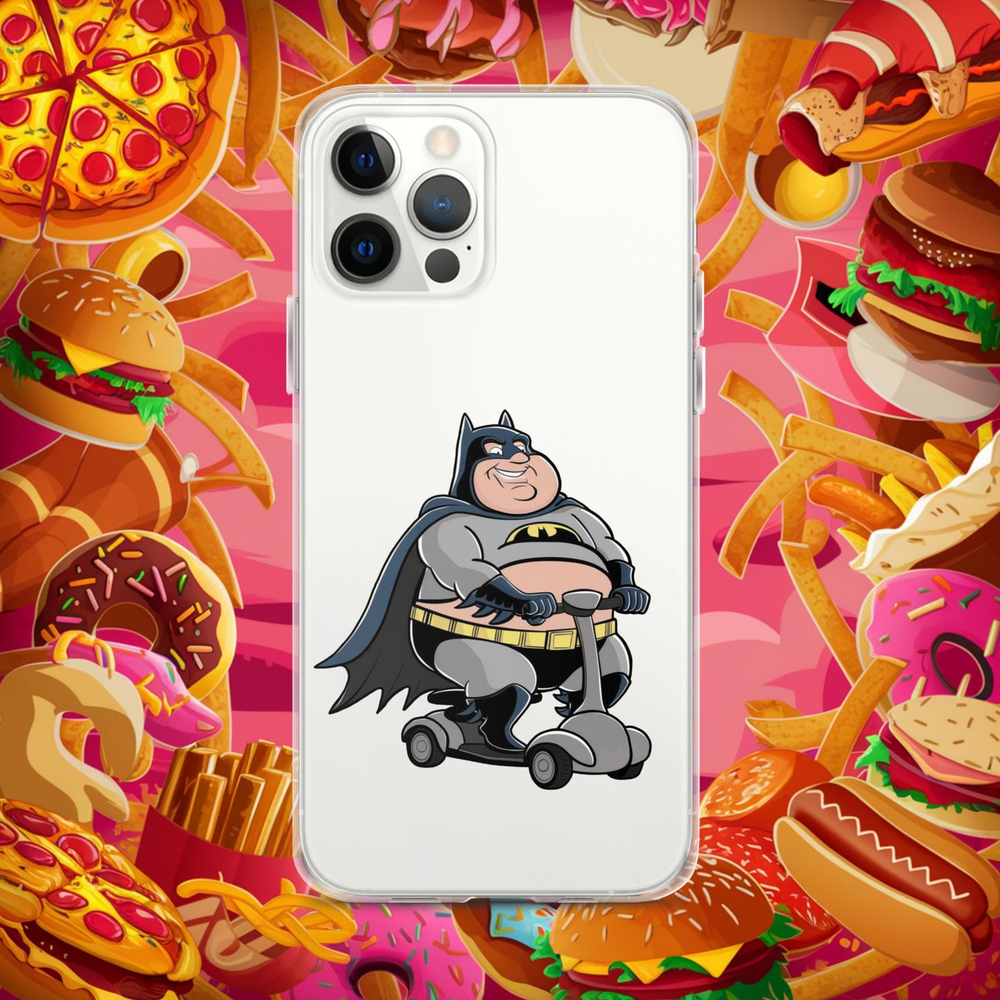 Fatman Fat Superhero Funny Clear Case for iPhone iPhone 12 Pro Max Mobile Phone Cases Batman Movies Superheroes Next Cult Brand