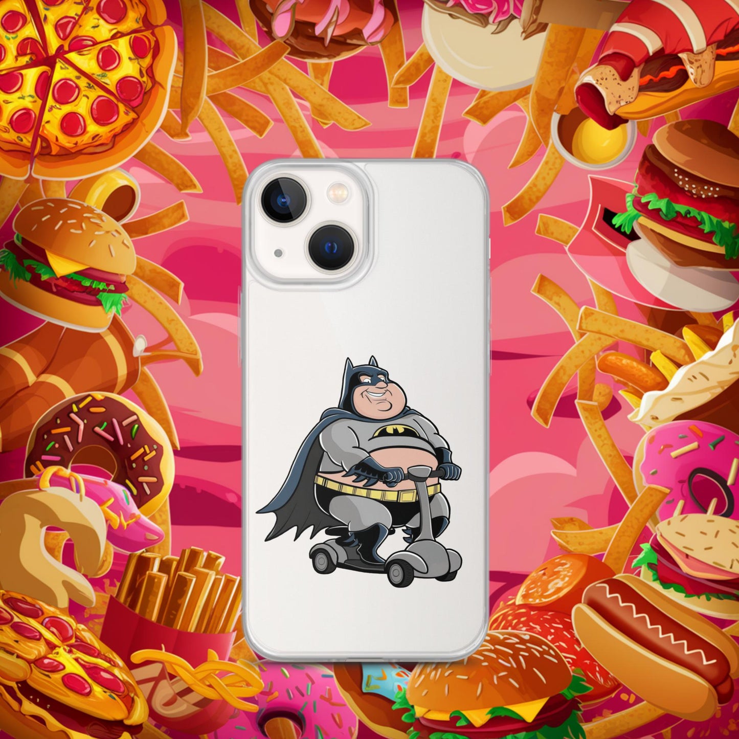 Fatman Fat Superhero Funny Clear Case for iPhone iPhone 13 mini Mobile Phone Cases Batman Movies Superheroes Next Cult Brand