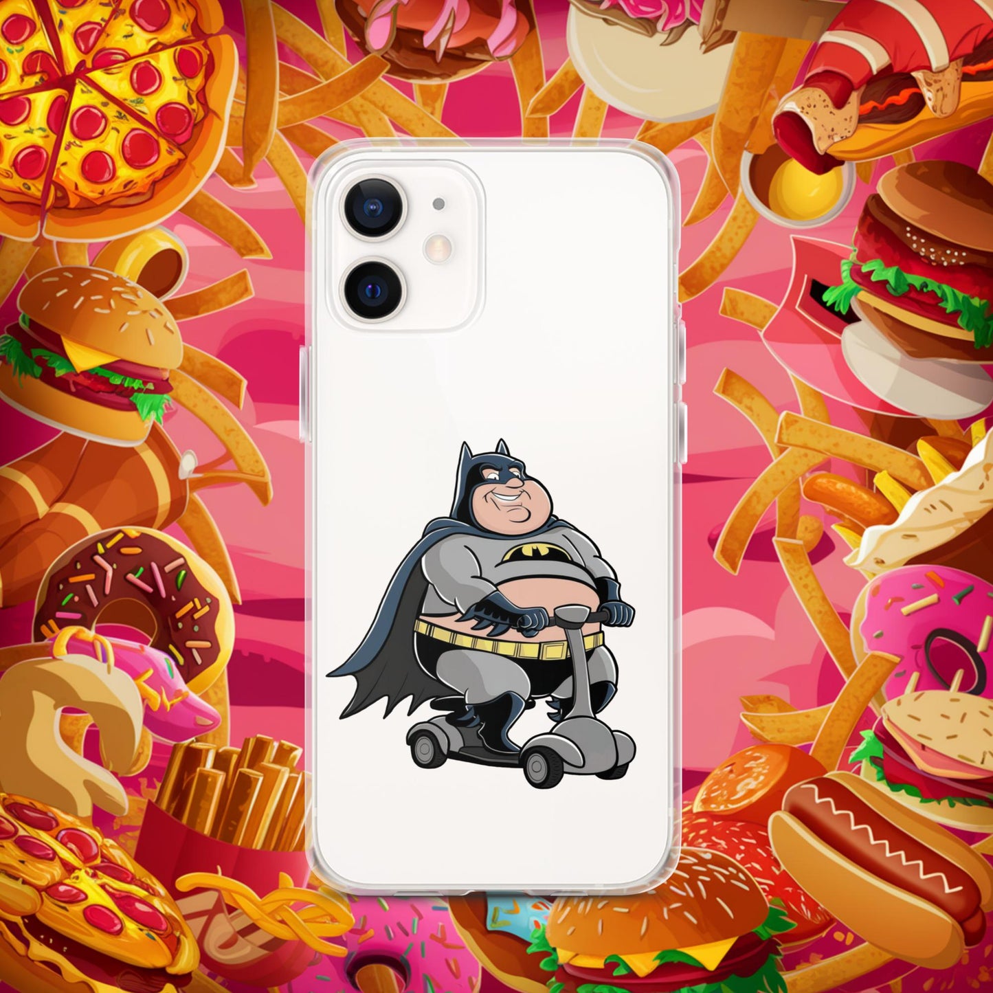 Fatman Fat Superhero Funny Clear Case for iPhone iPhone 12 Mobile Phone Cases Batman Movies Superheroes Next Cult Brand