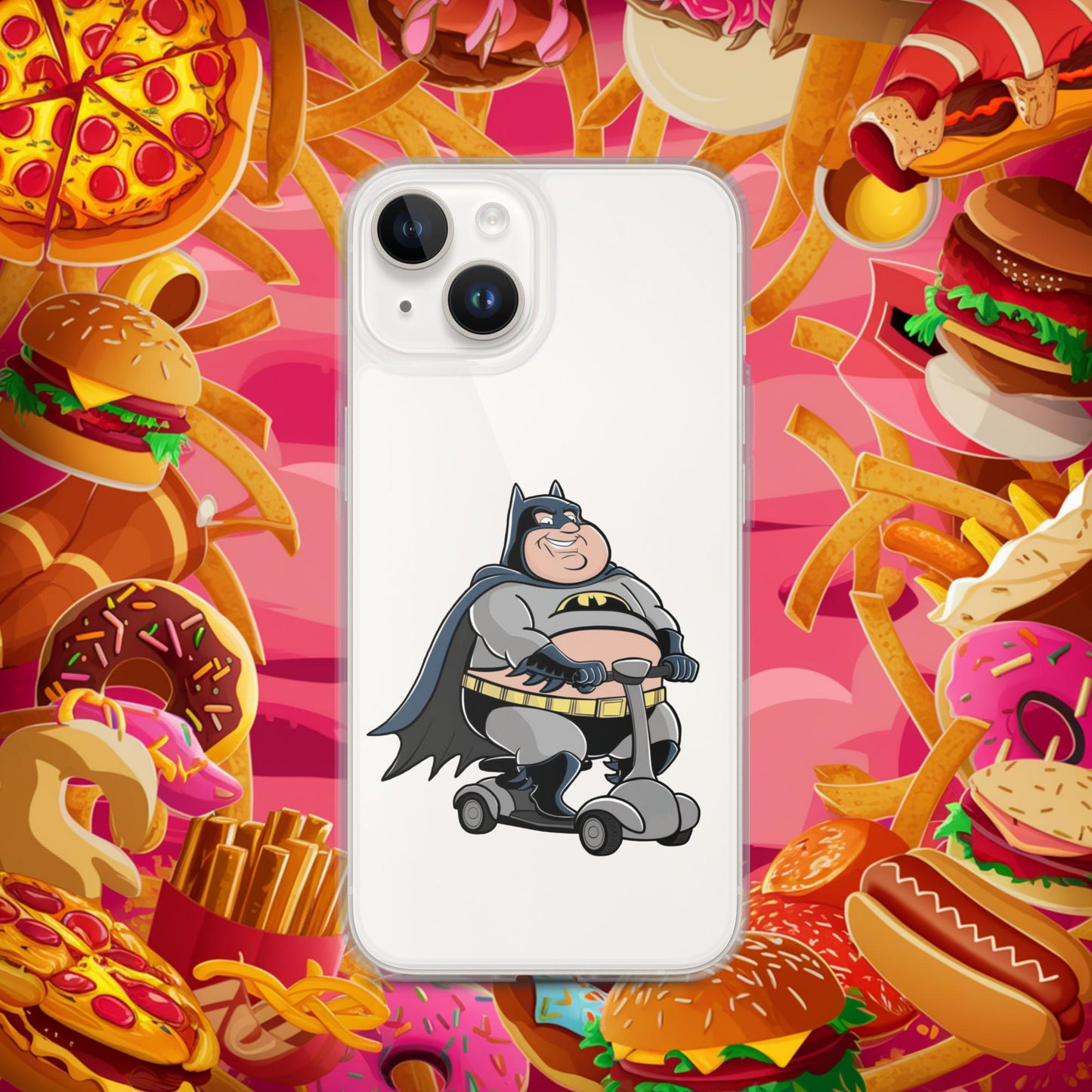 Fatman Fat Superhero Funny Clear Case for iPhone iPhone 14 Mobile Phone Cases Batman Movies Superheroes Next Cult Brand