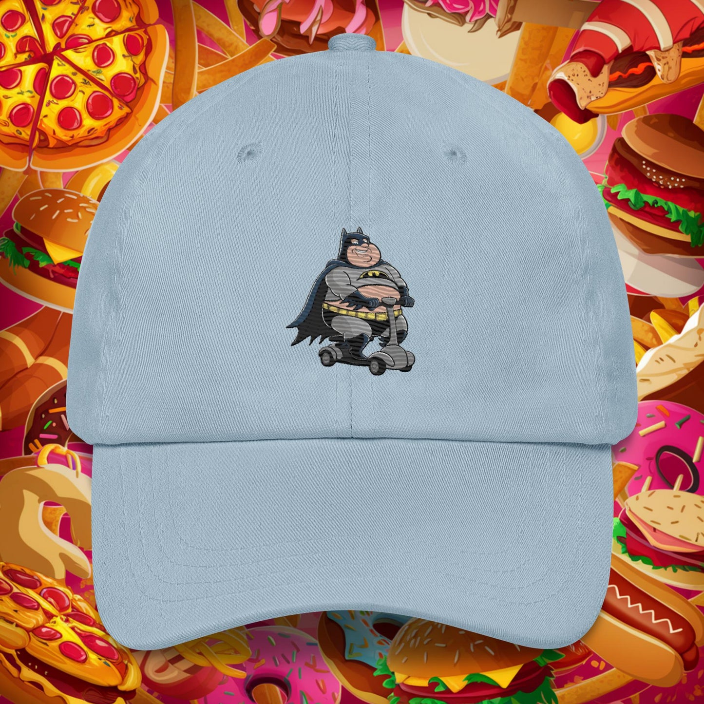 Fatman Fat Superhero Funny Dad hat Light Blue Hats Batman Movies Superheroes Next Cult Brand
