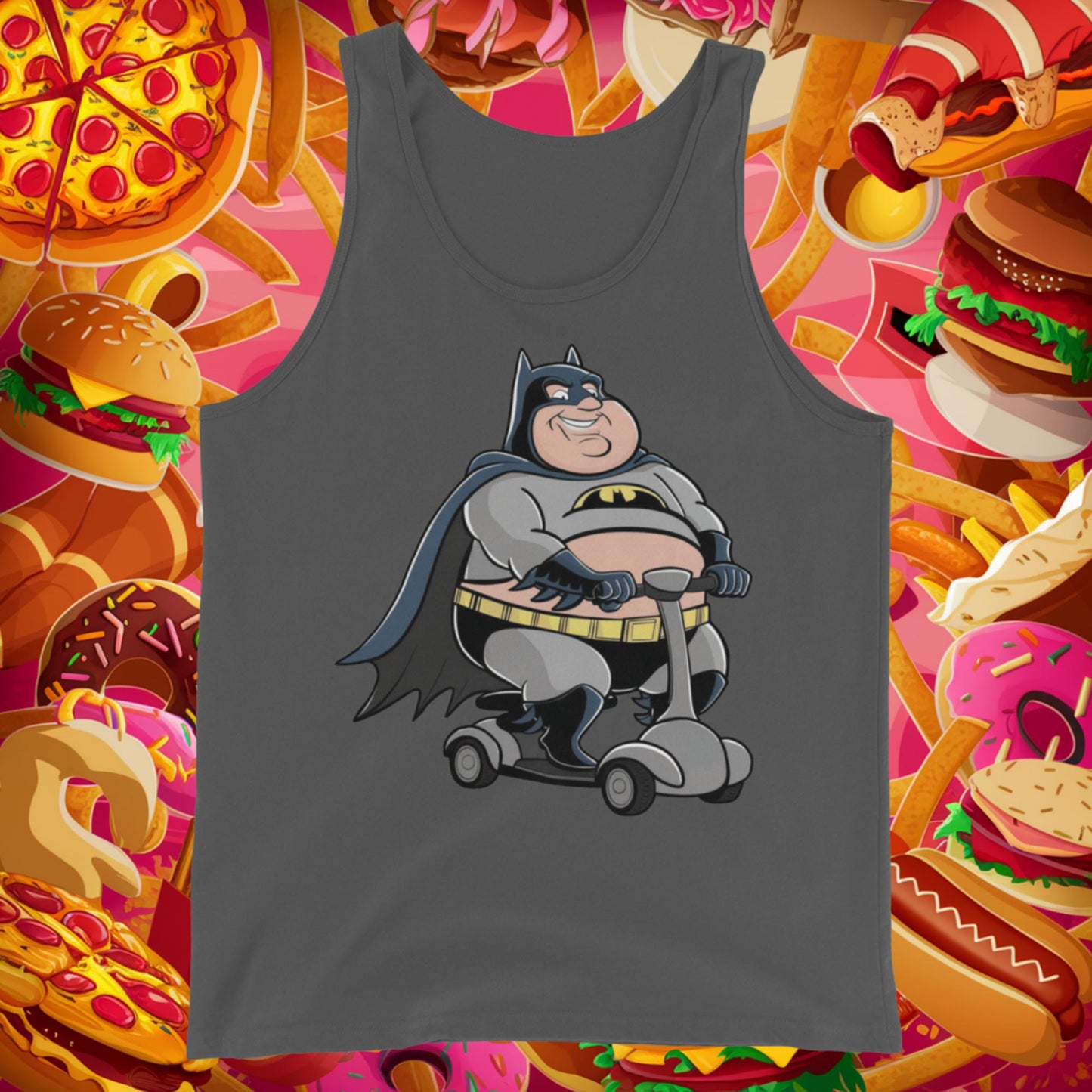 Fatman Fat Superhero Funny Tank Top Asphalt Tank Tops Batman Justice League Movies Superheroes Next Cult Brand