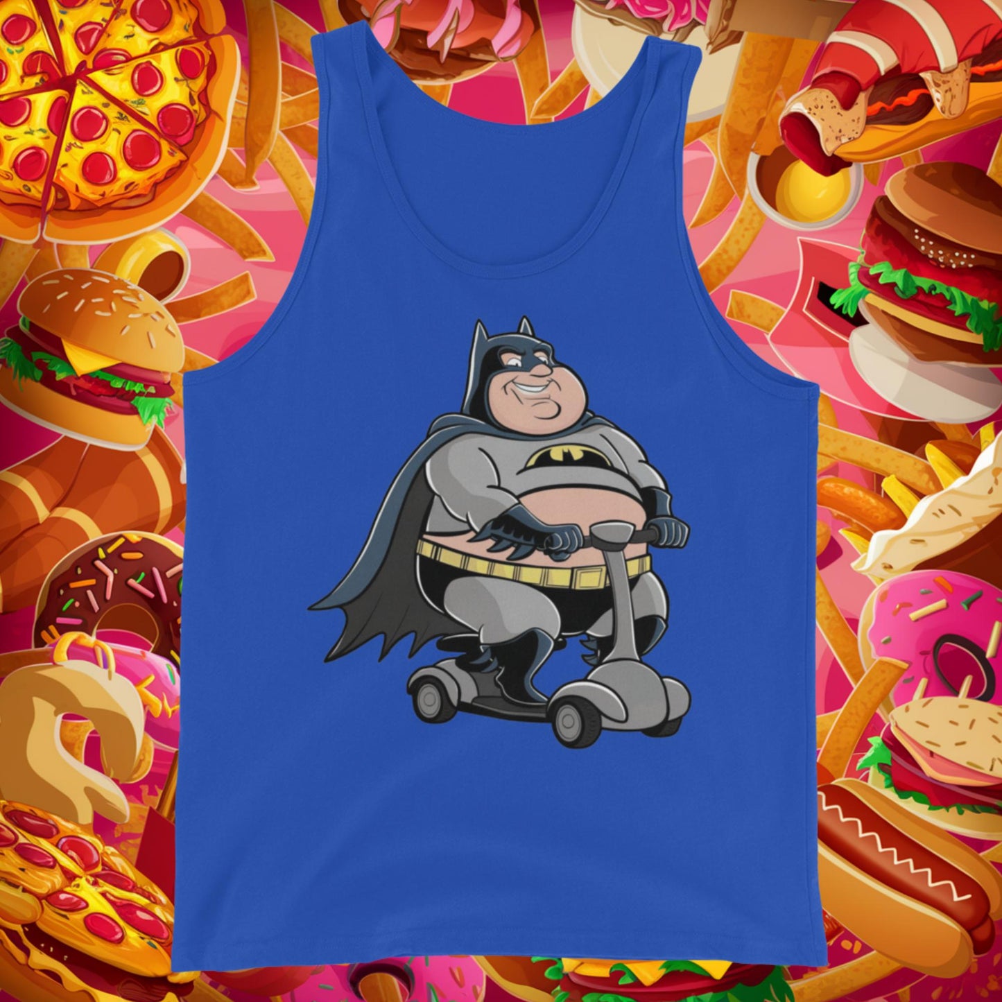 Fatman Fat Superhero Funny Tank Top True Royal Tank Tops Batman Justice League Movies Superheroes Next Cult Brand