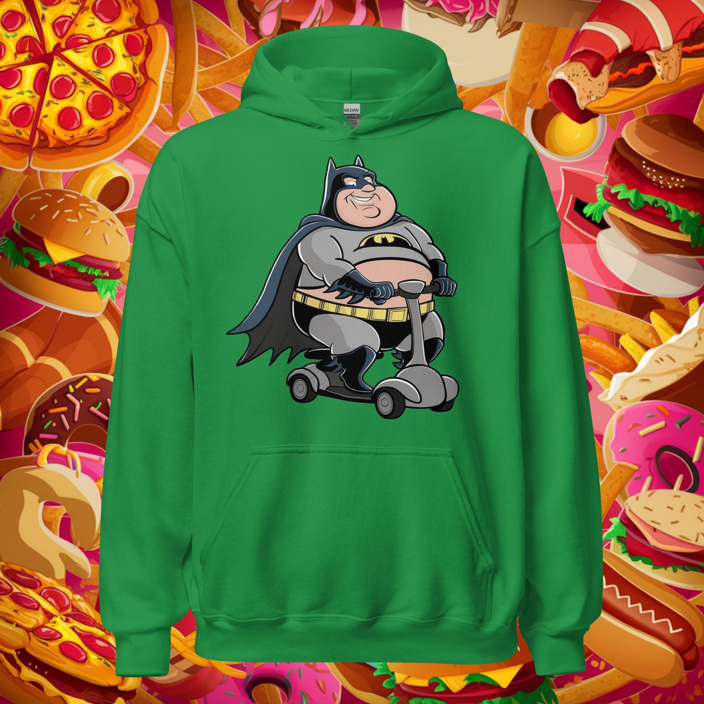 Fatman Fat Superhero Funny Unisex Hoodie Irish Green Hoodies Batman Justice League Movies Superheroes Next Cult Brand