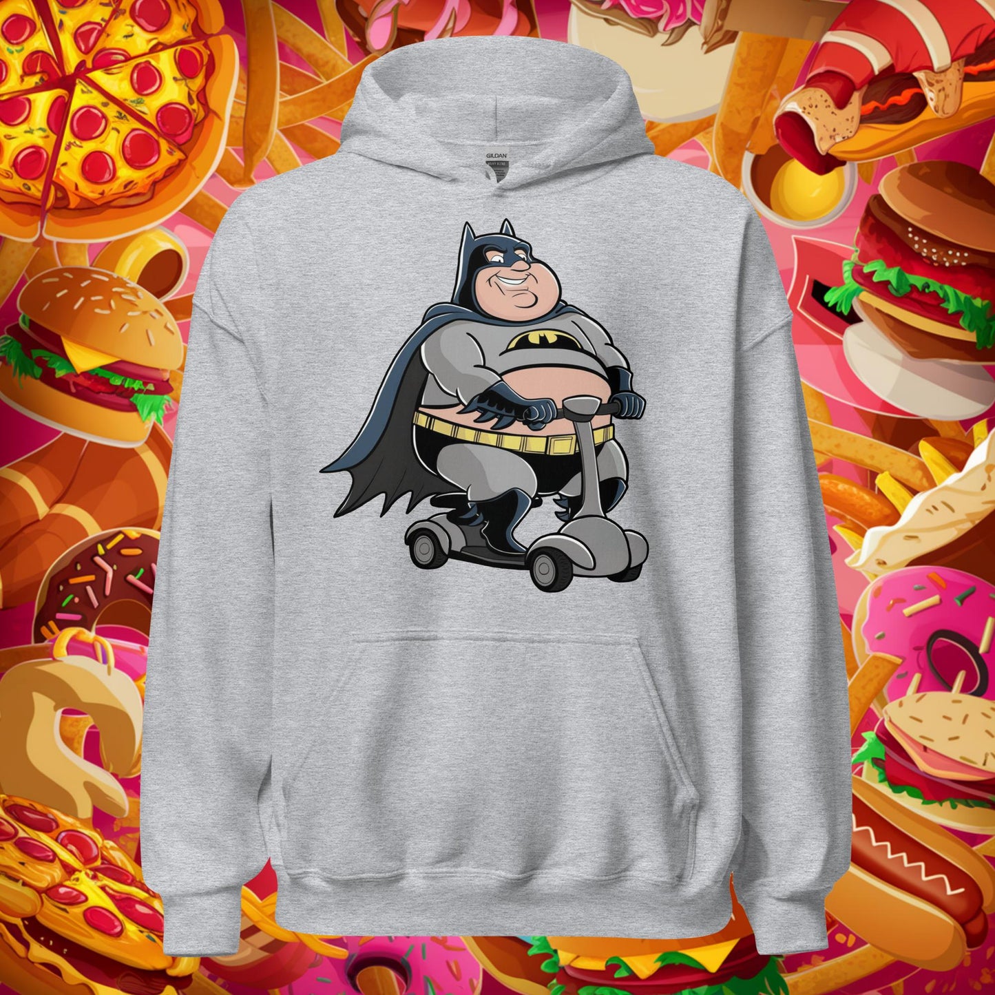 Fatman Fat Superhero Funny Unisex Hoodie Sport Grey Hoodies Batman Justice League Movies Superheroes Next Cult Brand