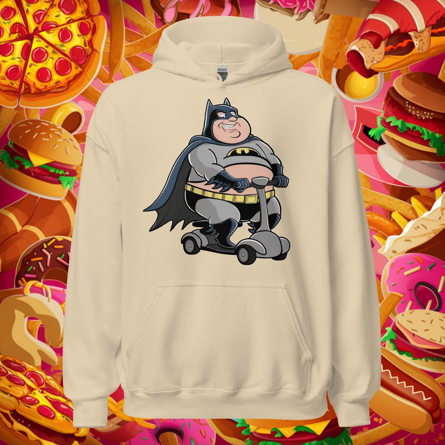 Fatman Fat Superhero Funny Unisex Hoodie Sand Hoodies Batman Justice League Movies Superheroes Next Cult Brand