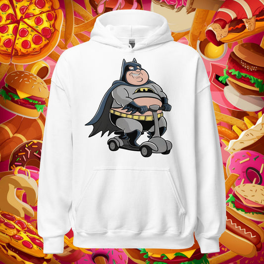 Fatman Fat Superhero Funny Unisex Hoodie White Hoodies Batman Justice League Movies Superheroes Next Cult Brand