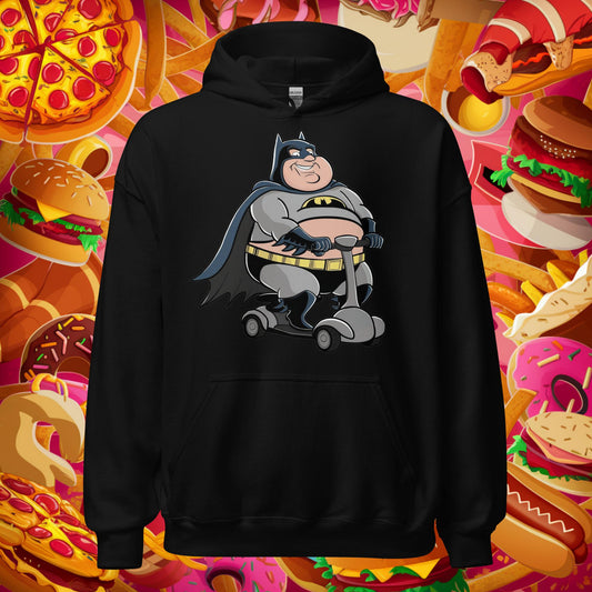Fatman Fat Superhero Funny Unisex Hoodie Black Hoodies Batman Justice League Movies Superheroes Next Cult Brand