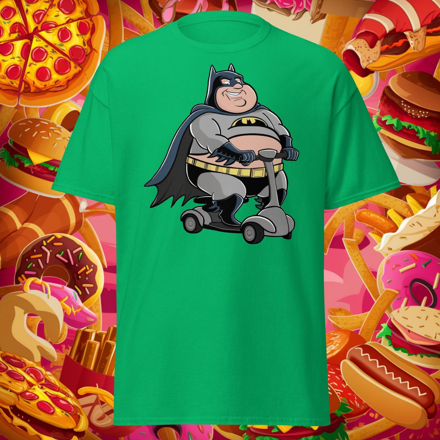 Fatman Fat Superhero Funny Unisex tee Irish Green T-shirts Batman Movies Superheroes Next Cult Brand
