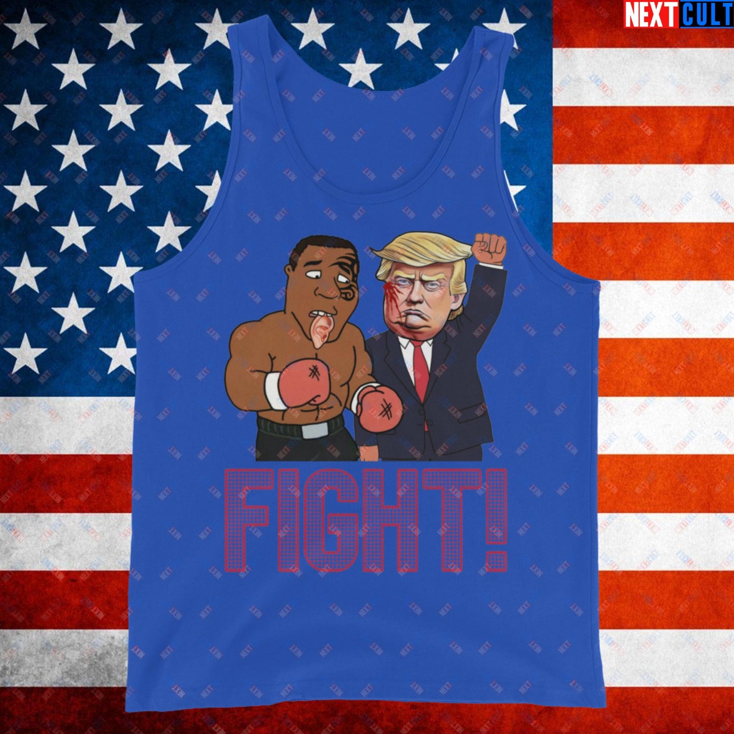 Fight Donald Trump Shooting Meme Funny Mike Tyson Ear Tank Top True Royal Tank Tops Boxing Conspiracy Theories Donald Trump Mike Tyson Politics Republicans Next Cult Brand