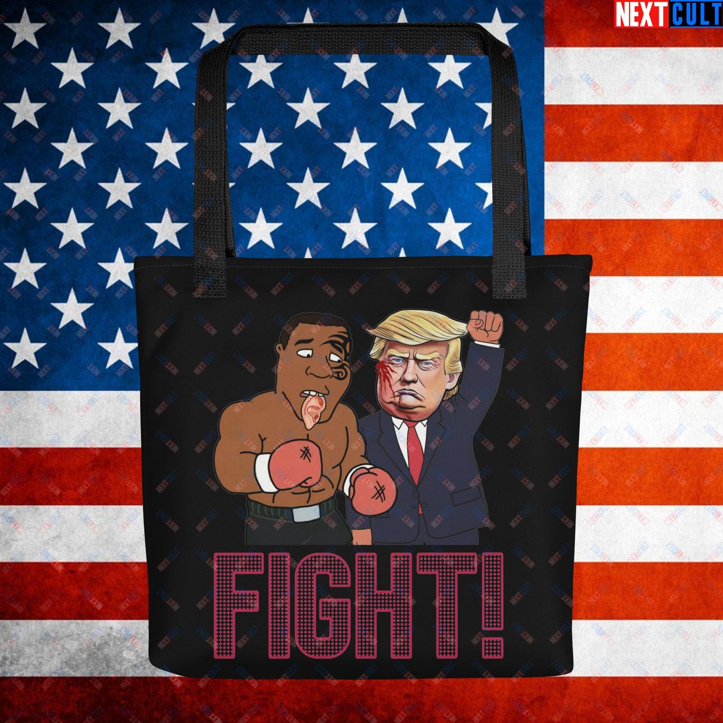 Fight Donald Trump Shooting Meme Funny Mike Tyson Ear Tote bag Default Title Bags Boxing Conspiracy Theories Donald Trump Mike Tyson Politics Republicans Next Cult Brand