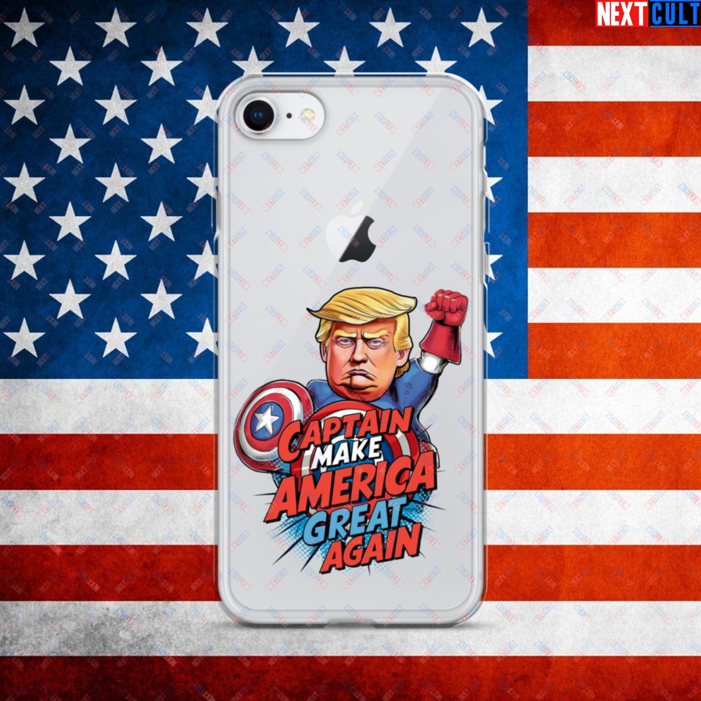 Funny Donald Trump Captain Make America Great Again MAGA Clear Case for iPhone iPhone 7 8 Mobile Phone Cases Conspiracy Theories Donald Trump Politics Republicans Next Cult Brand