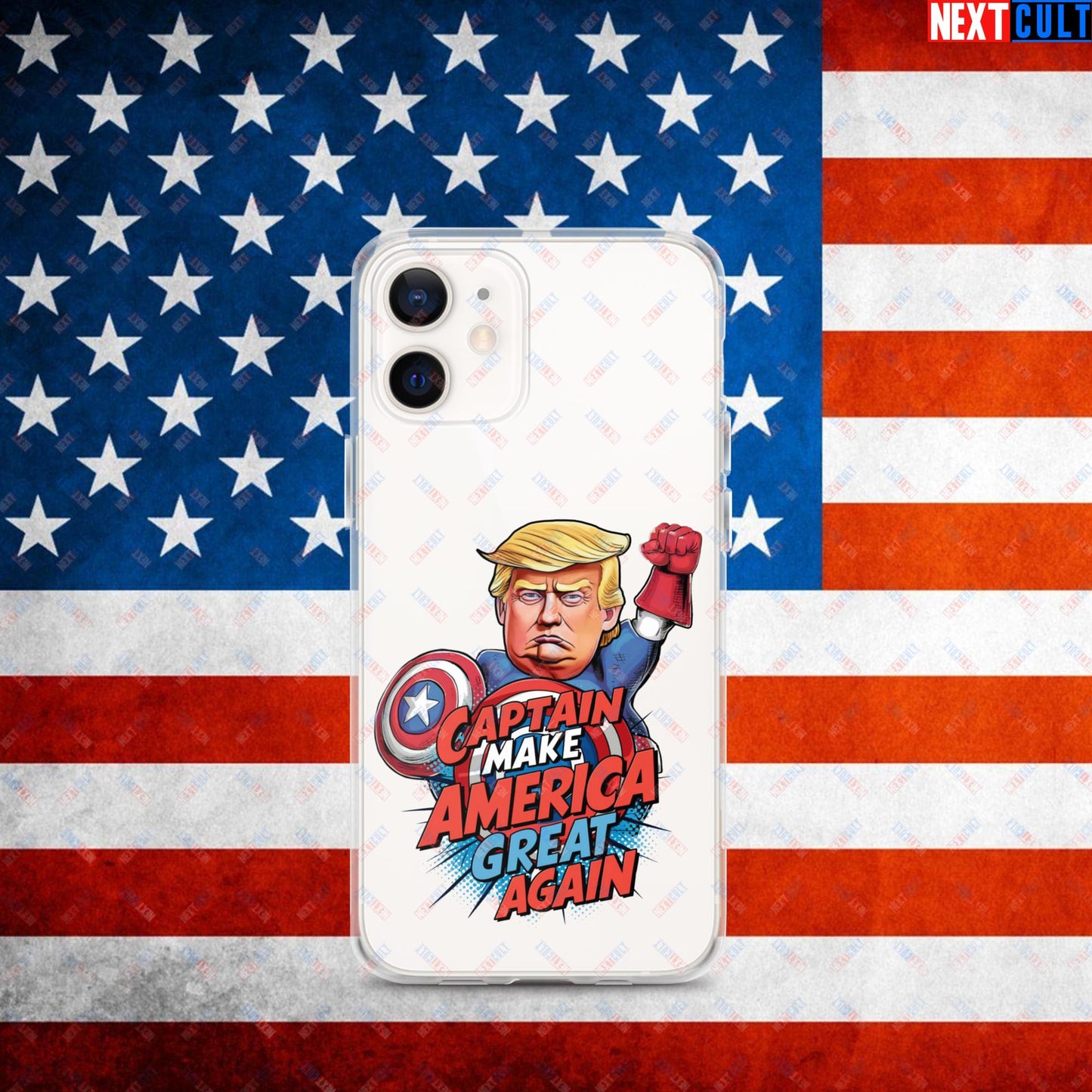 Funny Donald Trump Captain Make America Great Again MAGA Clear Case for iPhone iPhone 12 mini Mobile Phone Cases Conspiracy Theories Donald Trump Politics Republicans Next Cult Brand