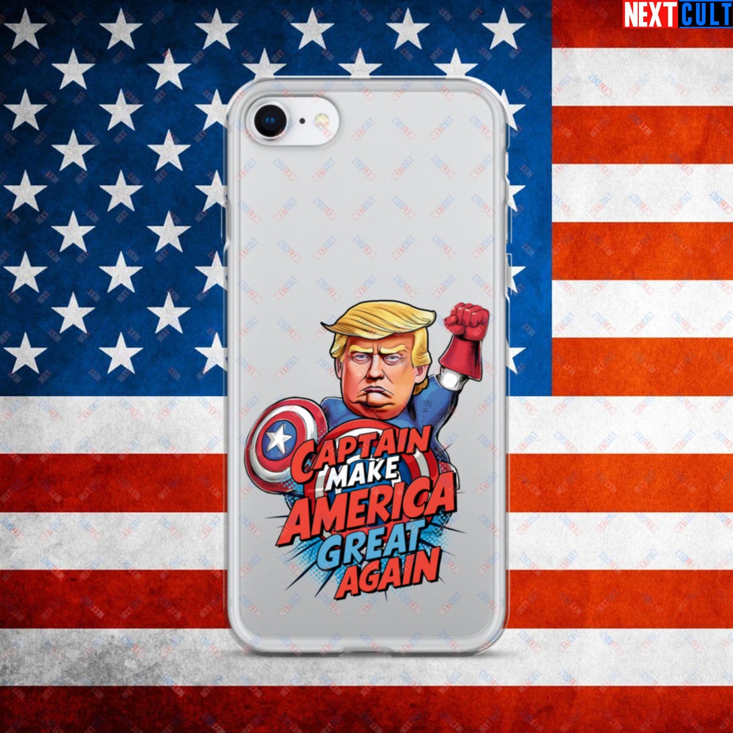 Funny Donald Trump Captain Make America Great Again MAGA Clear Case for iPhone iPhone SE Mobile Phone Cases Conspiracy Theories Donald Trump Politics Republicans Next Cult Brand